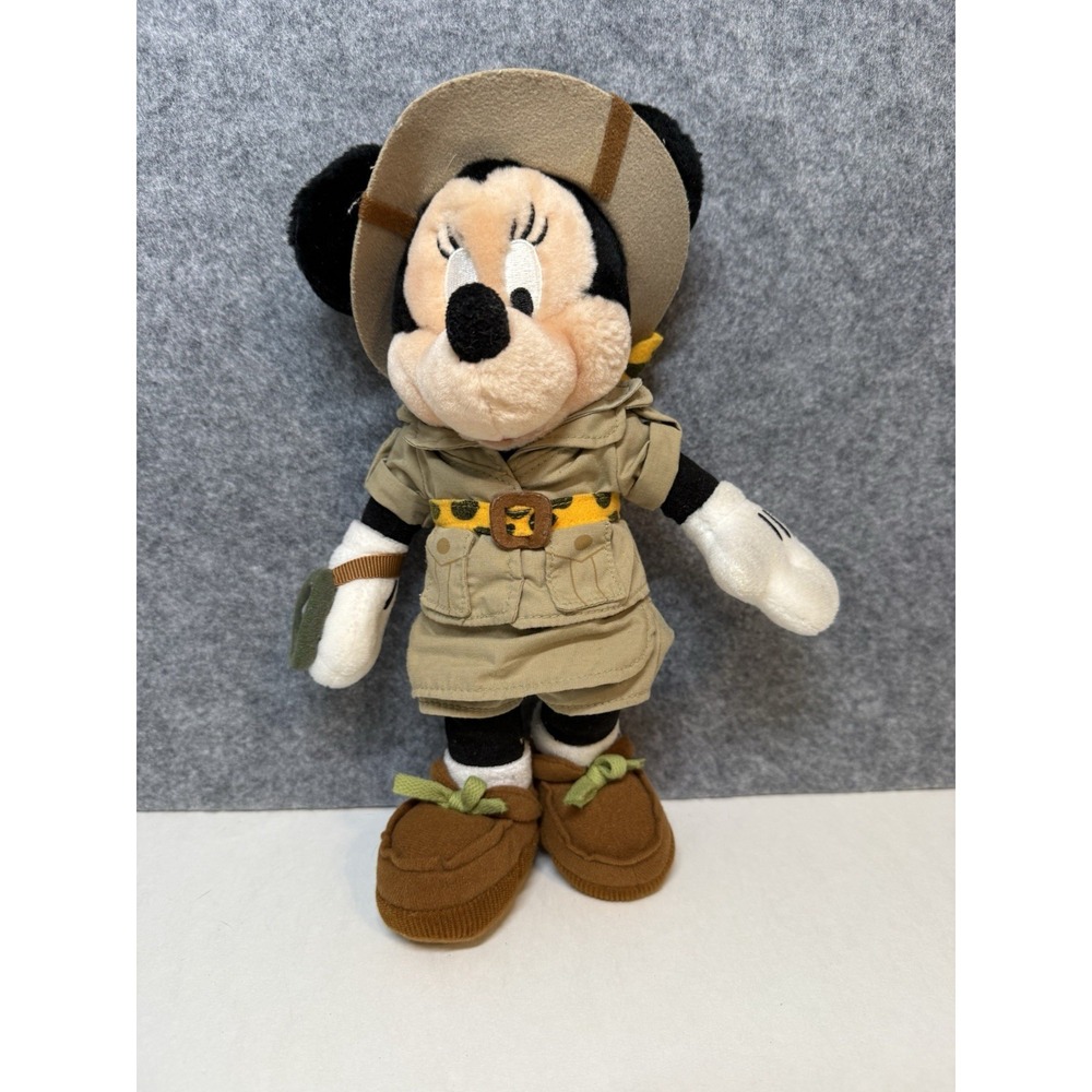 Disney Parks Minnie Mouse Safari Explorer Plush 11" With Compass Disneyland